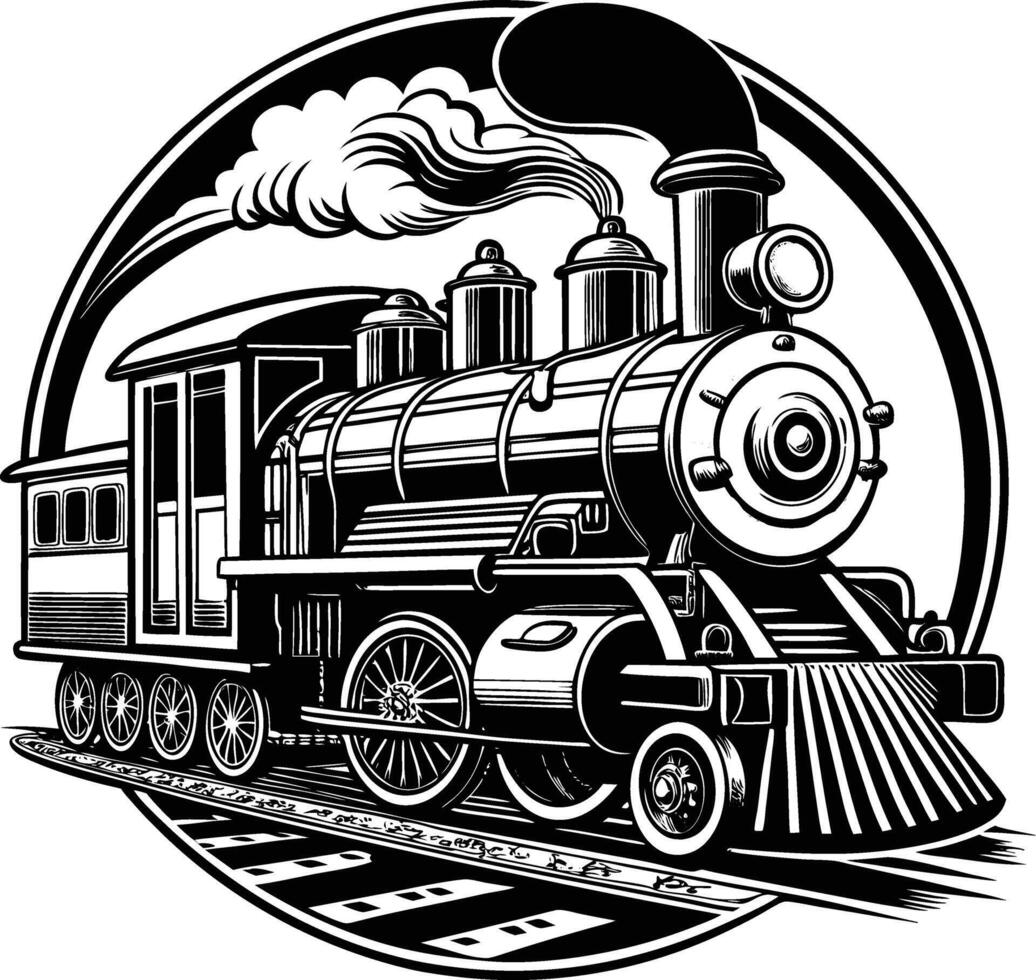 Vintage Steam Locomotive vector