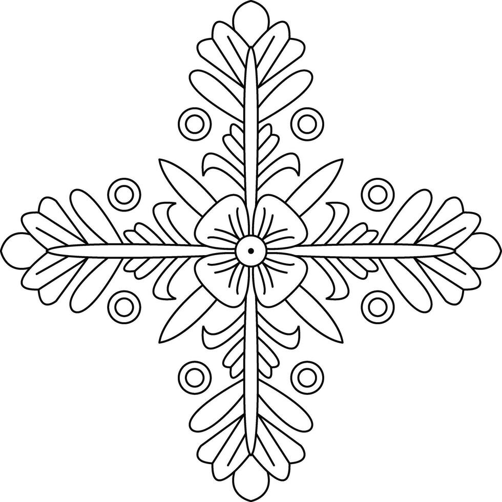 A cross with a flower design on it vector