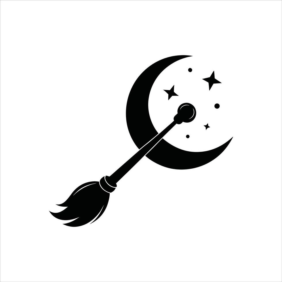 Magical Crescent Moon Clipart Illustration vector