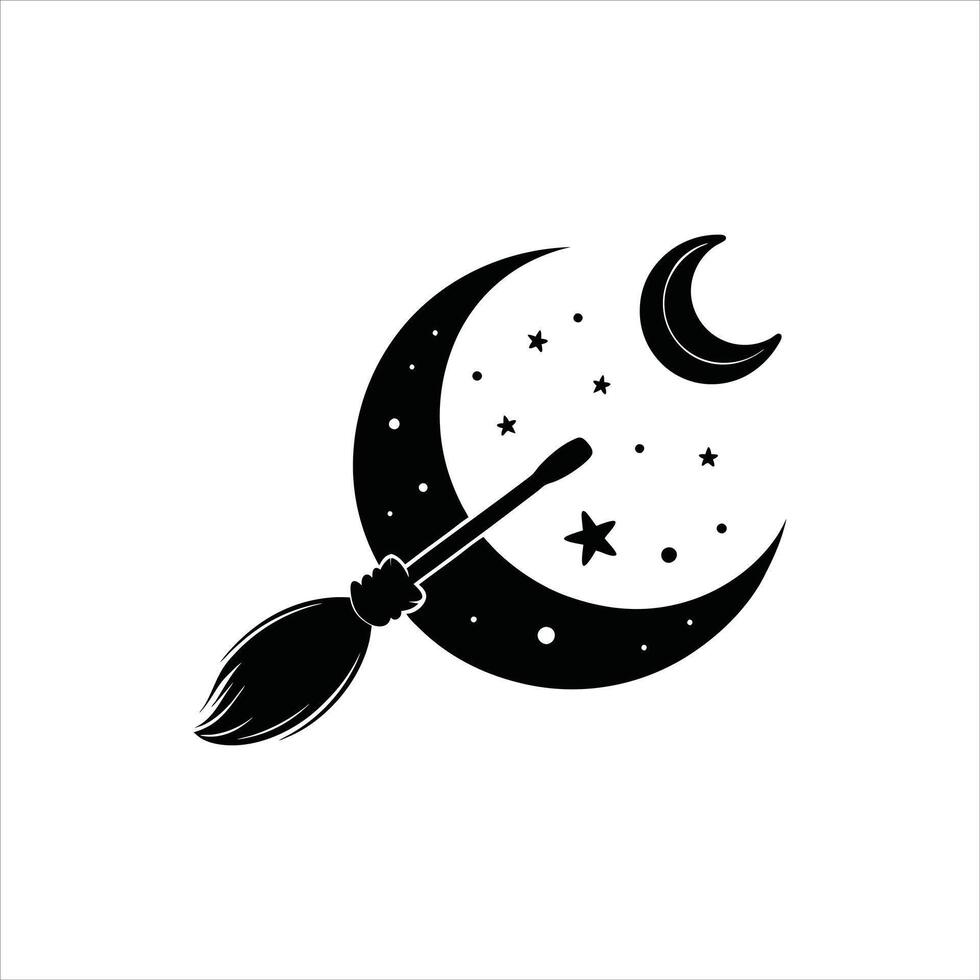 Lunar Dream Crescent Moon Clipart Design vector