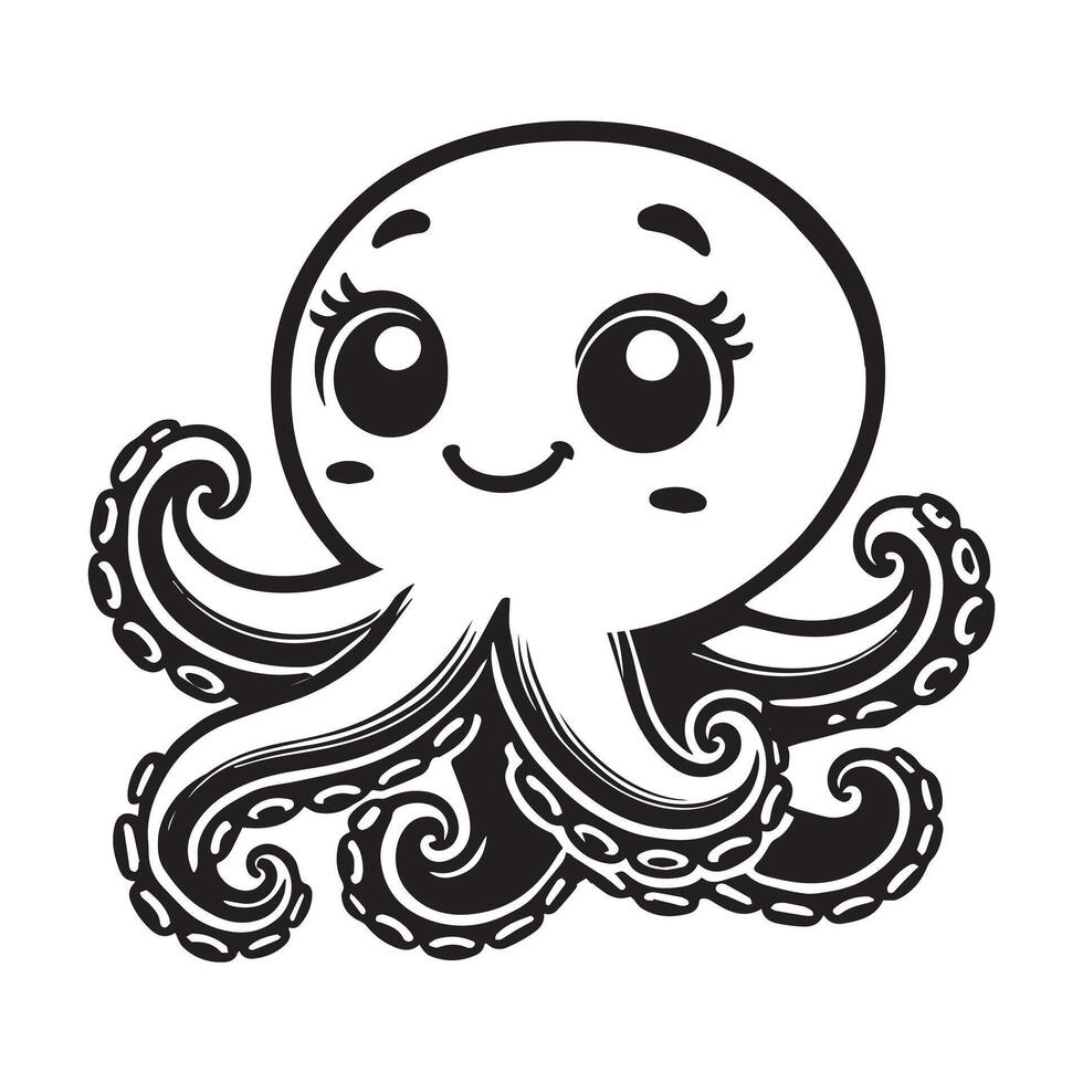 Elegant Octopus Clipart Perfect for Graphic Designs vector