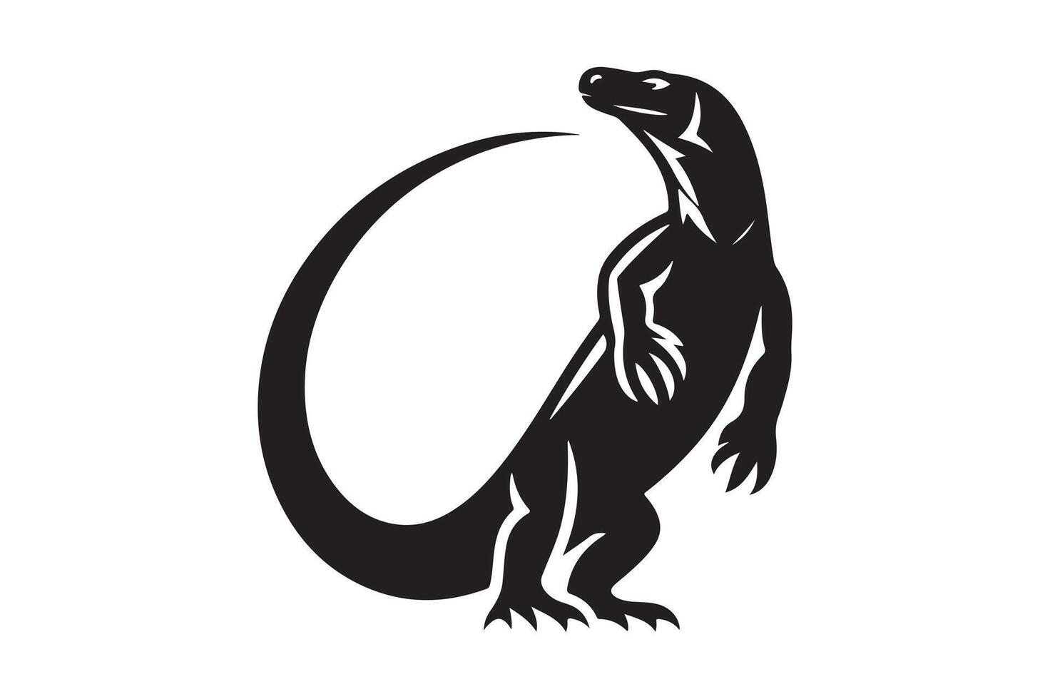 Komodo Dragon Silhouette for Logo Design vector
