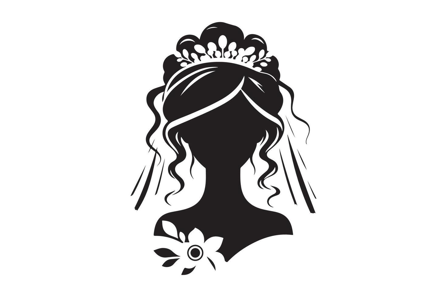 Classic Bride Silhouette Timeless Illustrations vector