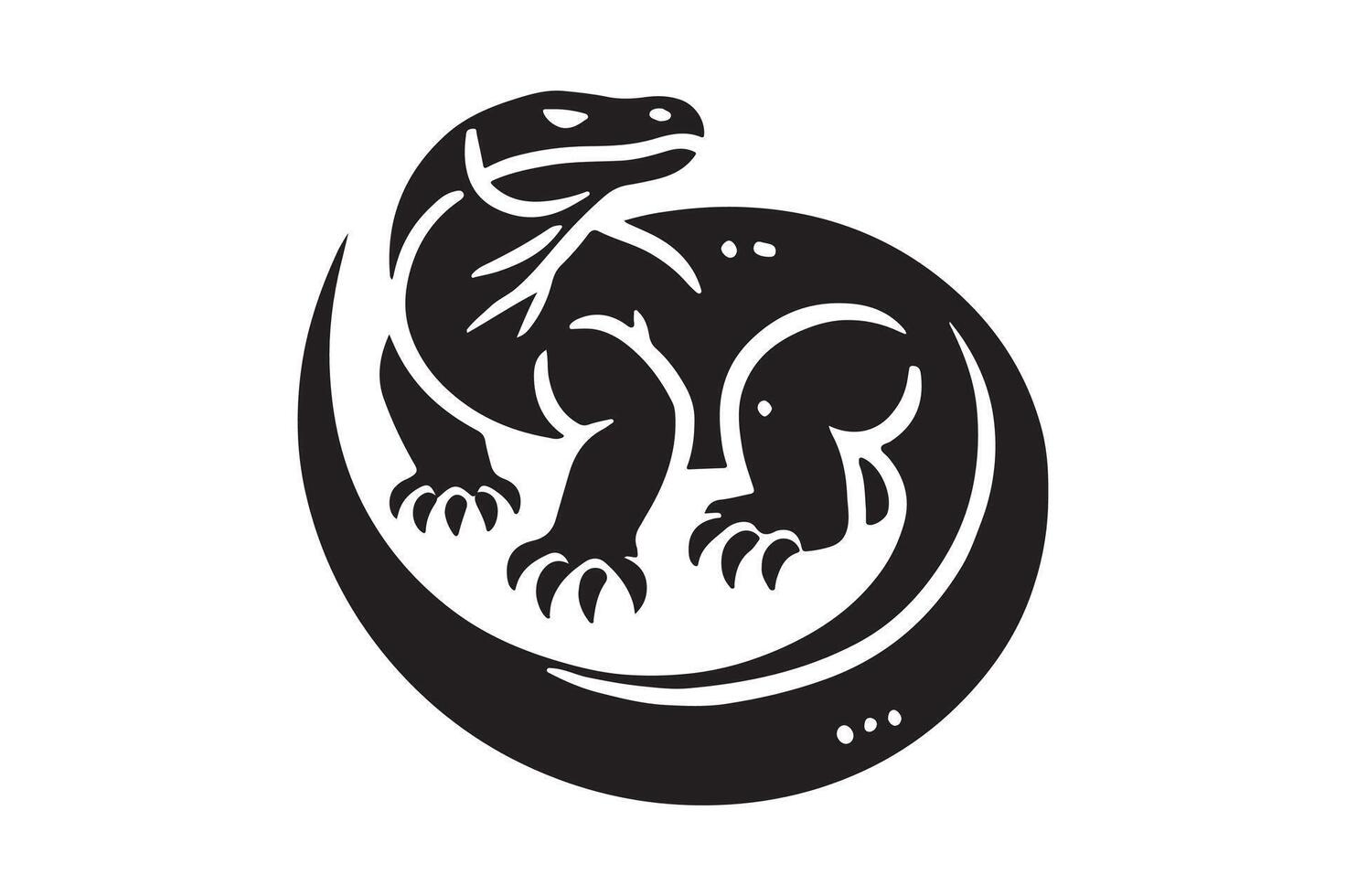 Bold Komodo Dragon Silhouette for Nature Themed Projects vector