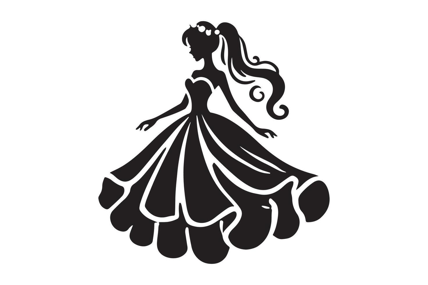 Bride Silhouette Collection Beautiful Wedding Themed Art vector