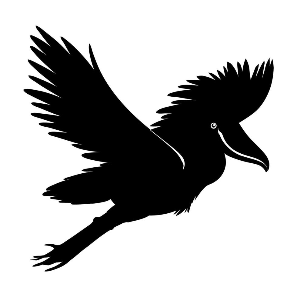 The Shoebill heron bird silhouette of flying bird vector