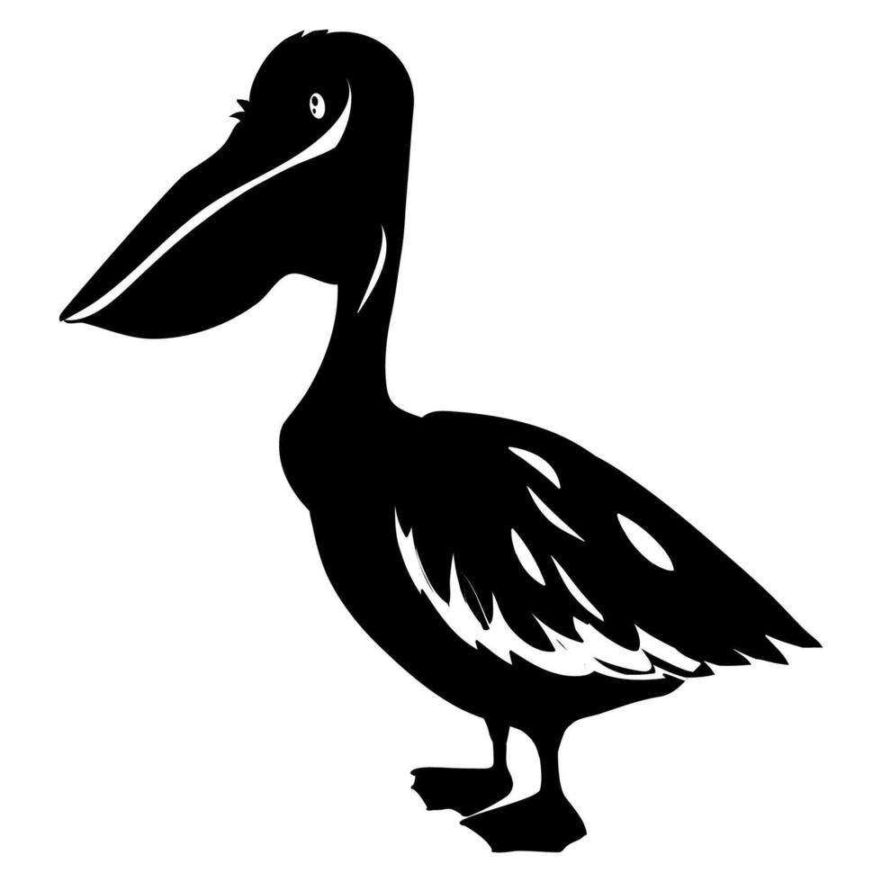 Pelican bird silhouette of standing bird vector