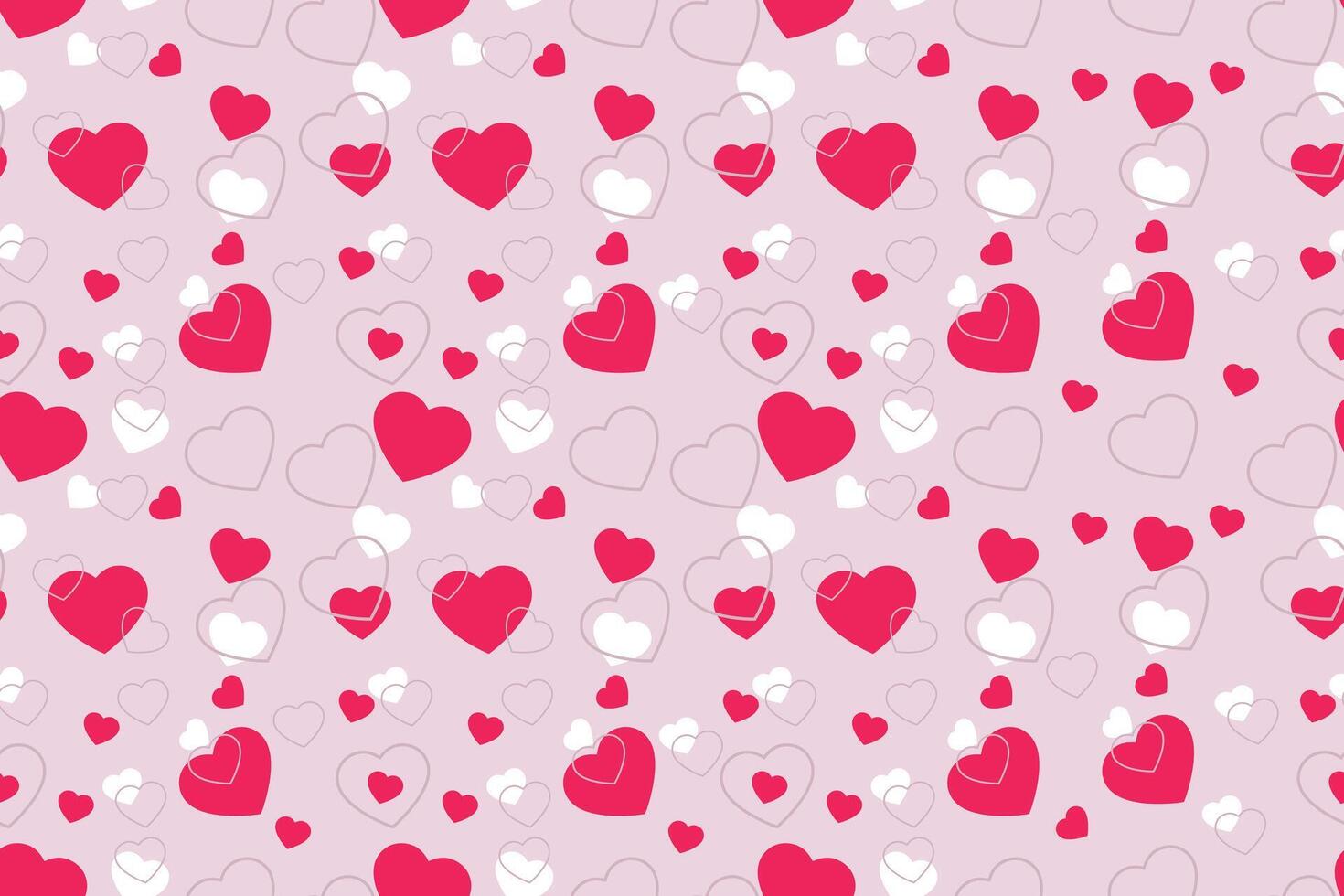 Valentine's day pattern with red and white hearts on a soft pink background. Tiles for wallpaper, background, card or fabric, pattern design vector