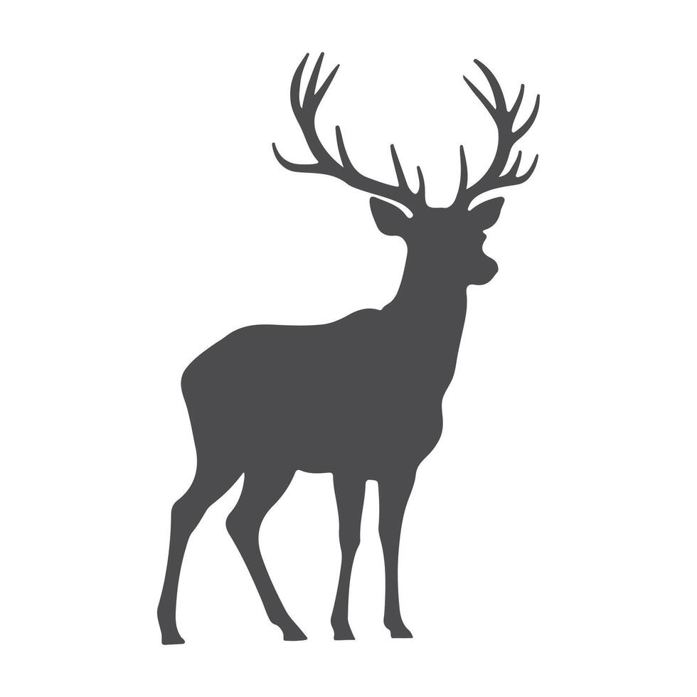 A beautiful deer silhoutte illustration desgin with white backraund vector