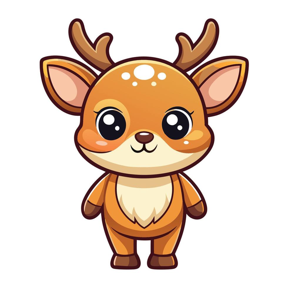cute cartoon deer illustration vector