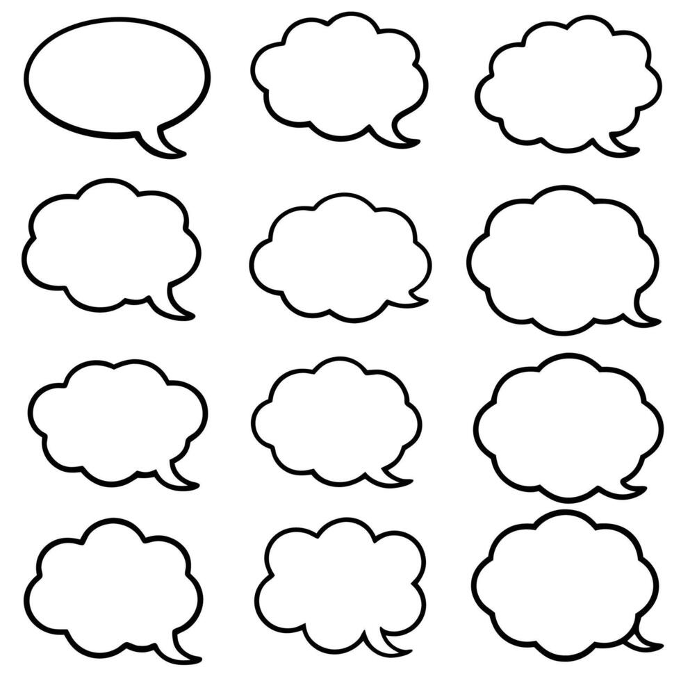 a set of speech bubbles with different shapes vector