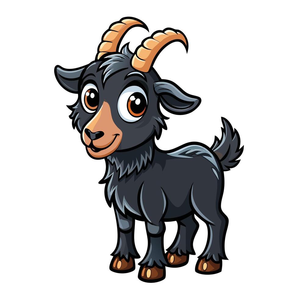 a cartoon goat with horns and horns vector