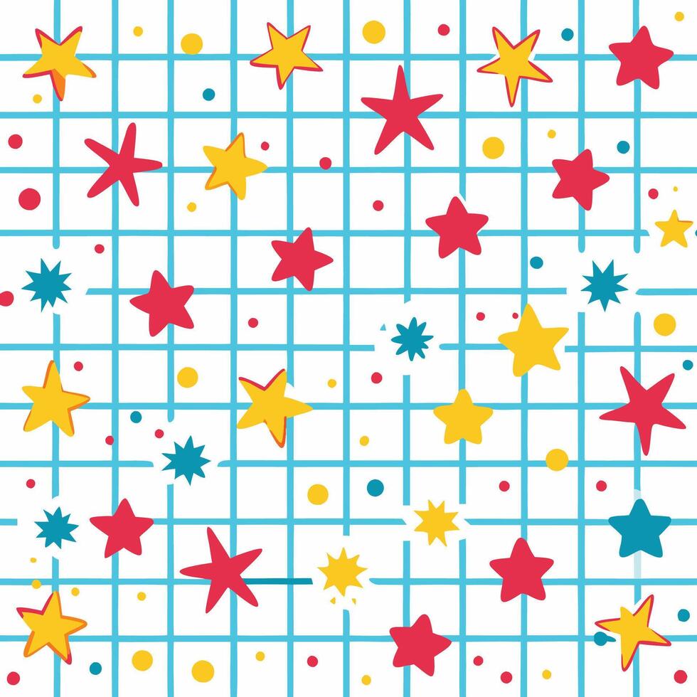a colorful star pattern with squares and stars vector