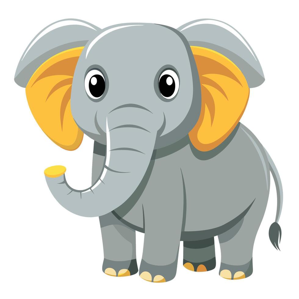 an elephant with yellow ears and a big head vector
