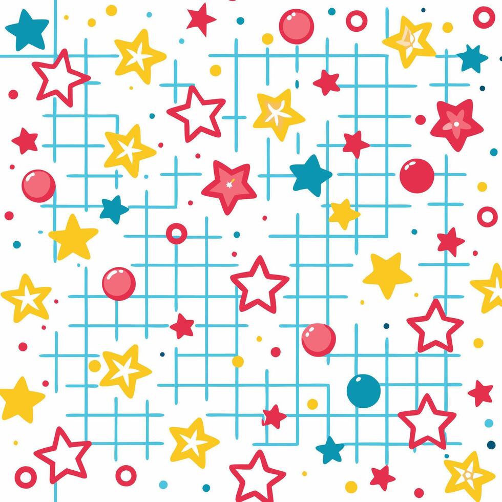 a colorful star pattern with squares and stars vector