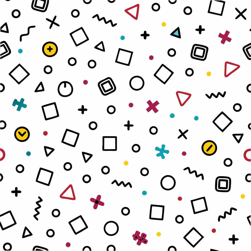 seamless pattern with geometric shapes and colors vector