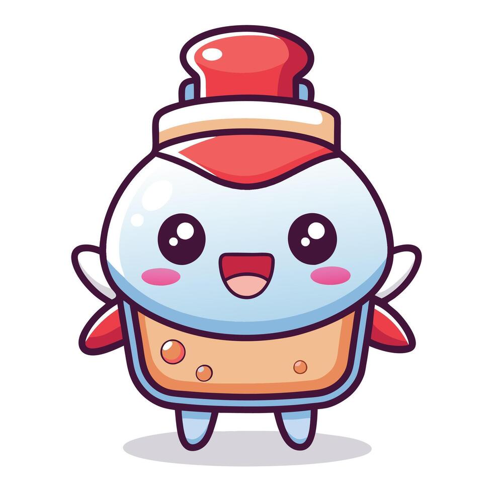 a cartoon character with a red hat and a smile vector