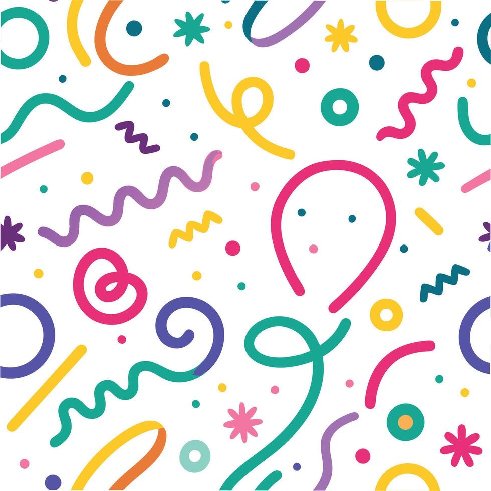 a colorful pattern with various shapes and lines vector