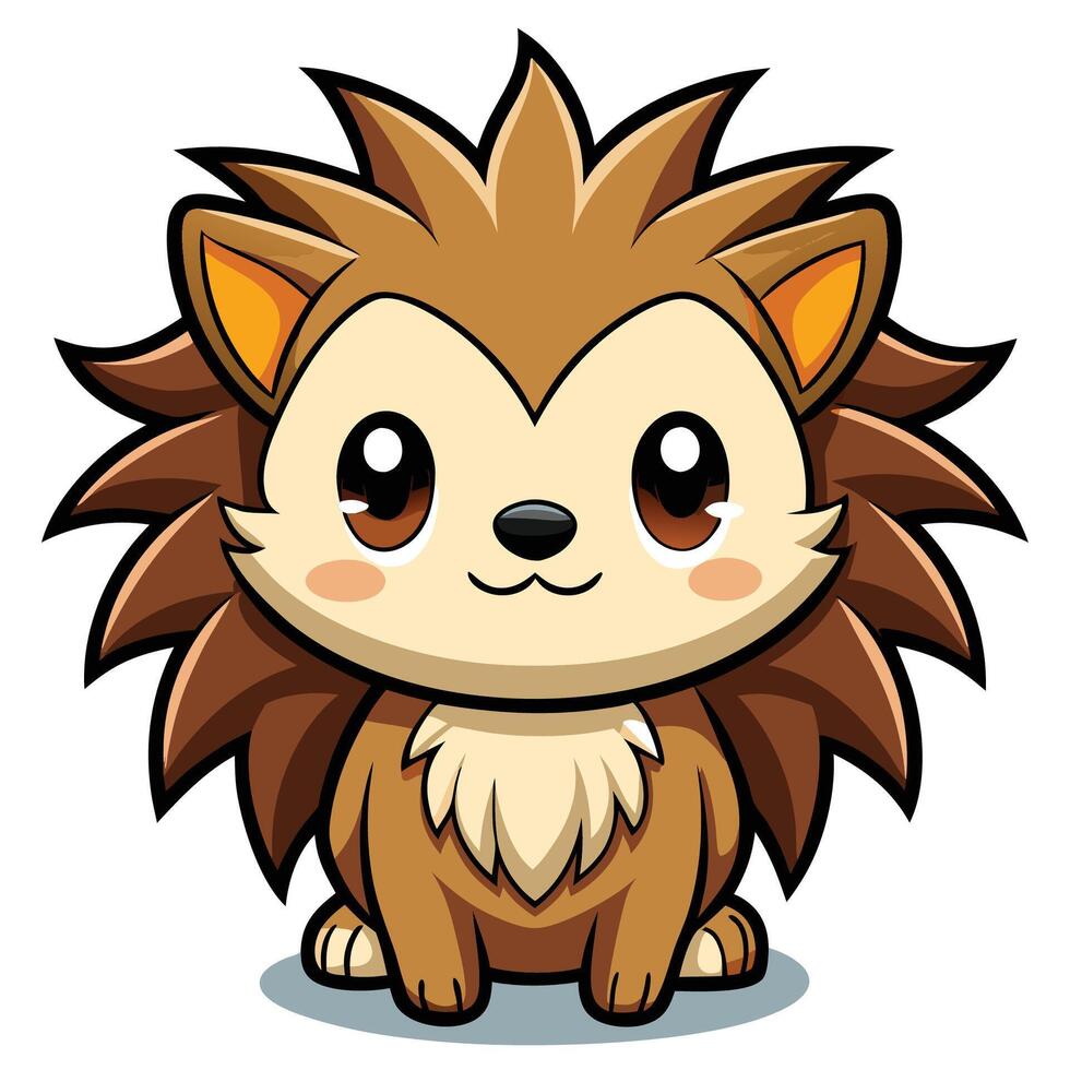 a hedgehog character with big eyes and a big nose vector