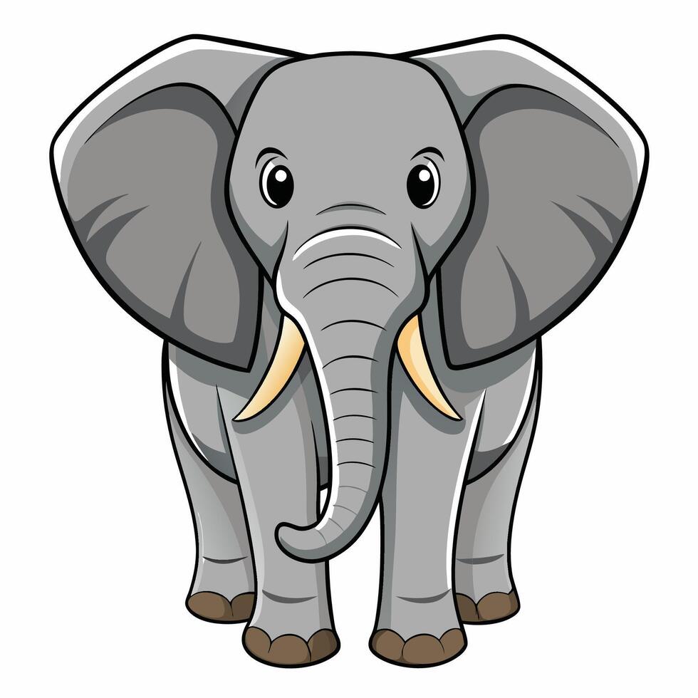 an elephant with tusks standing in front of a white background vector