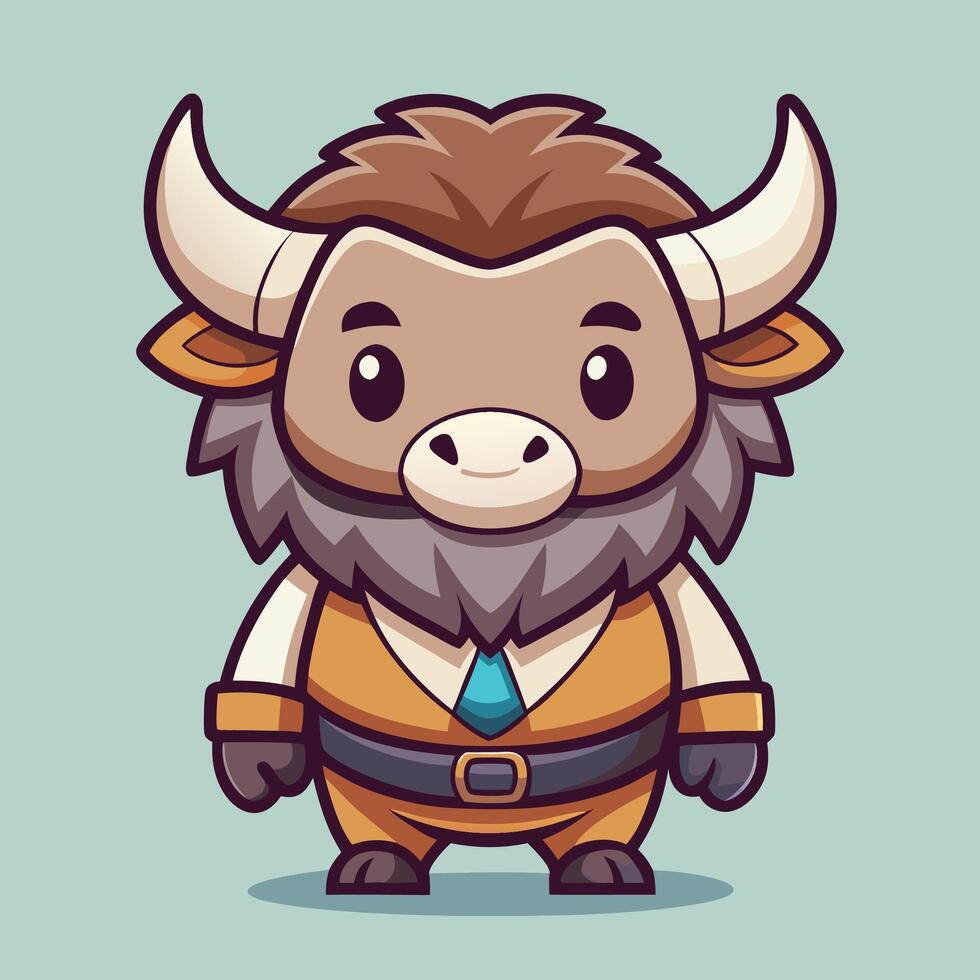 cartoon character of a buffalo in a suit vector