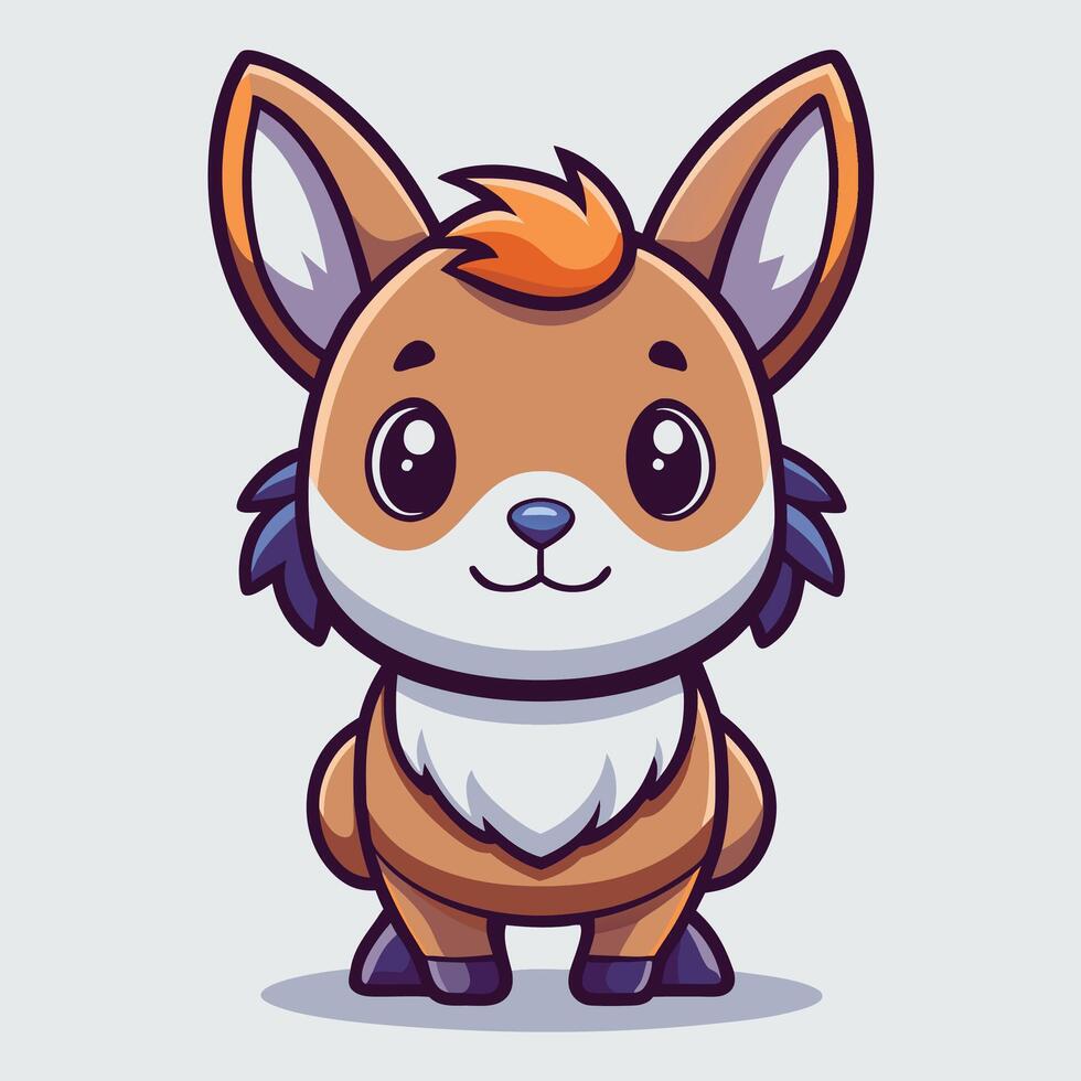 a cartoon fox with orange hair and blue eyes vector