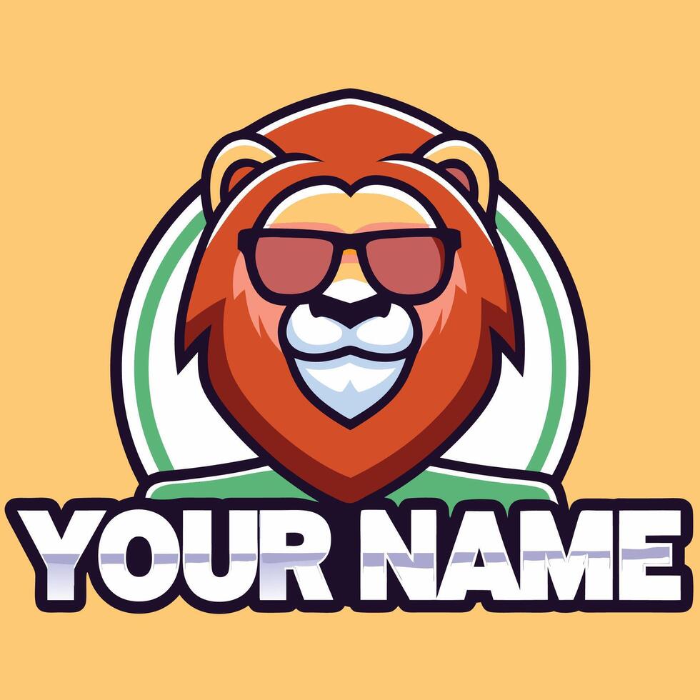 a lion wearing sunglasses with the word 'your name' vector