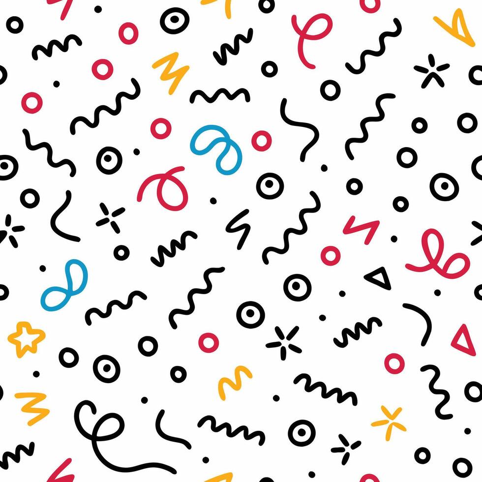 seamless pattern with colorful shapes and lines vector