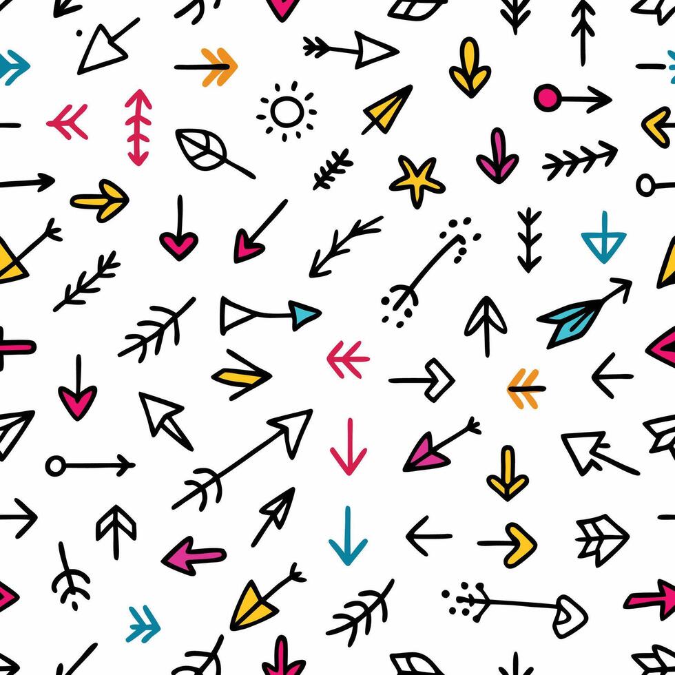 seamless pattern with colorful arrows and arrows vector