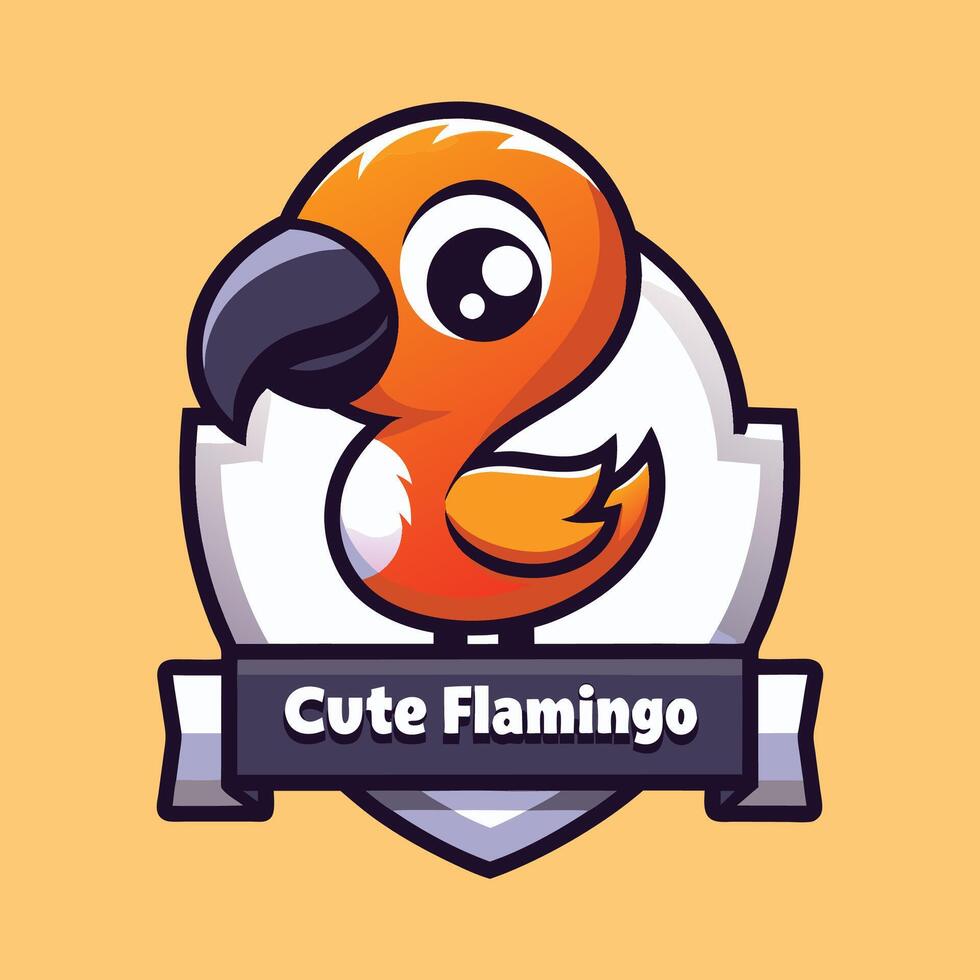 a cute flamingo logo with the words cute flamingo vector