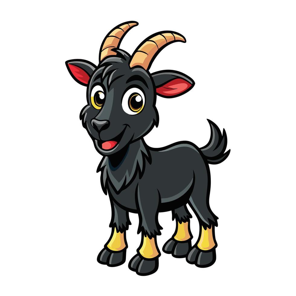 a cartoon goat with horns and horns vector