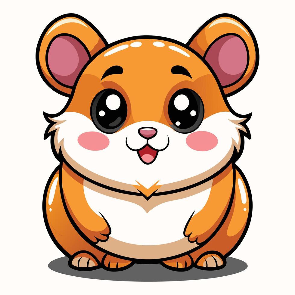 cartoon hamster with big eyes and big ears vector