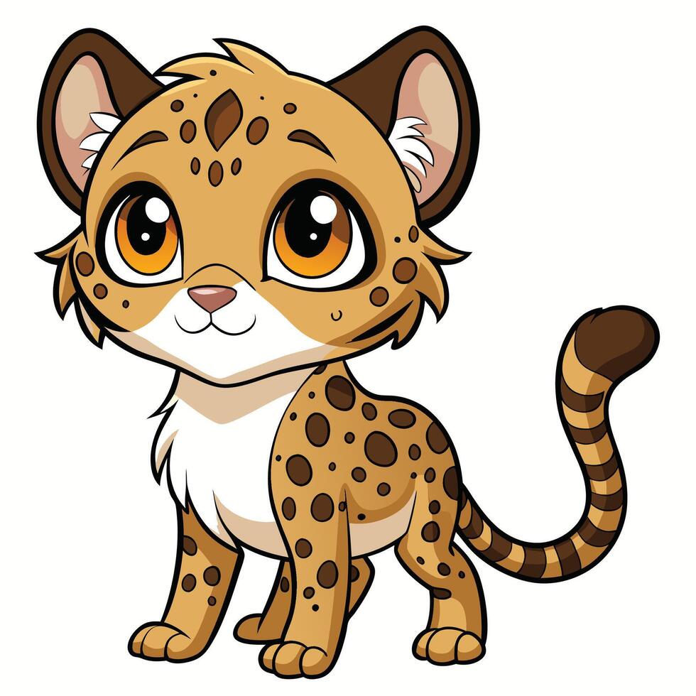 a cartoon cheetah is standing on its hind legs vector