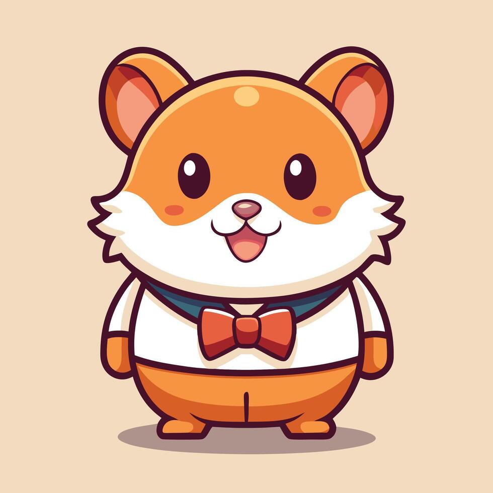 a cartoon character of a cute little dog wearing a bow tie vector