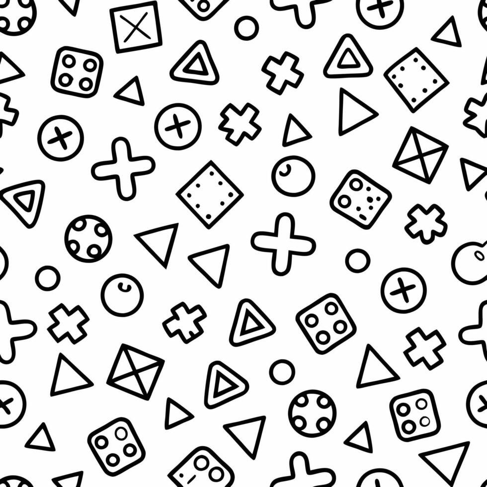 a black and white pattern with various symbols vector
