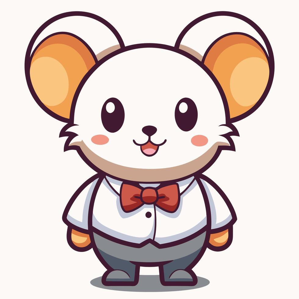 a cartoon mouse wearing a bow tie and a shirt vector
