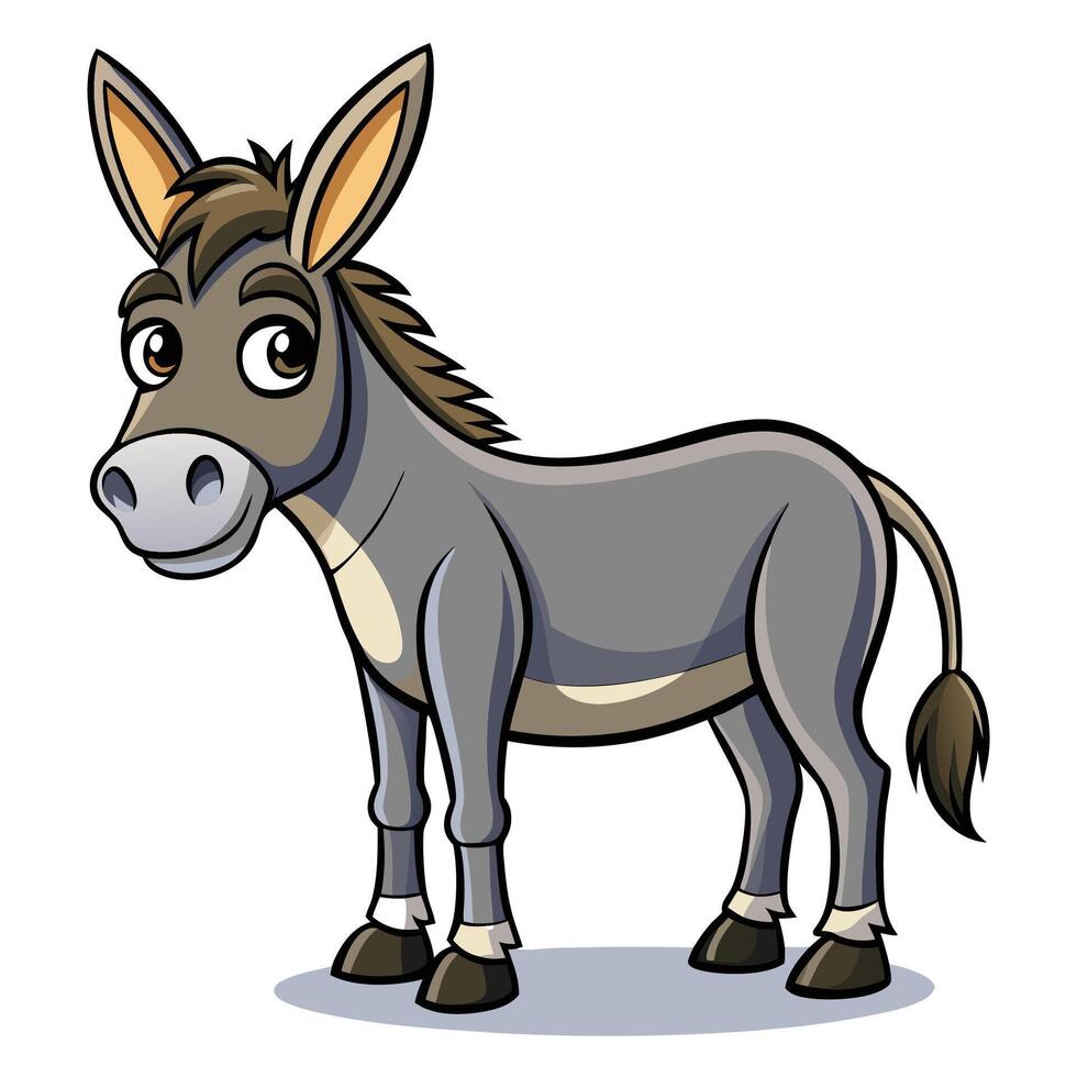 a cartoon donkey standing on a white background vector