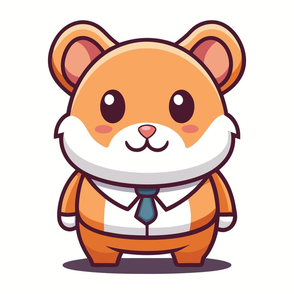 a cartoon character of a hamster wearing a suit vector