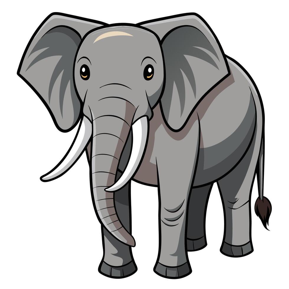 an elephant with tusks standing in front of a white background vector