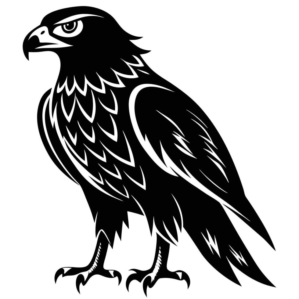 a black and white illustration of an eagle vector
