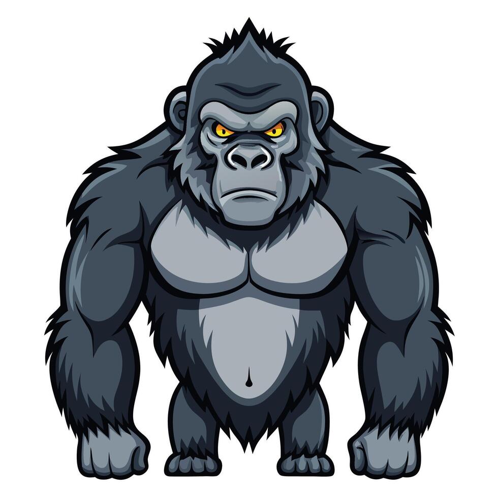 an angry gorilla cartoon character illustration vector