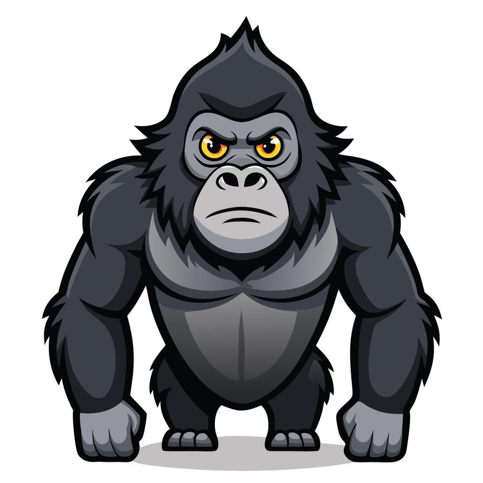 an angry gorilla cartoon character vector