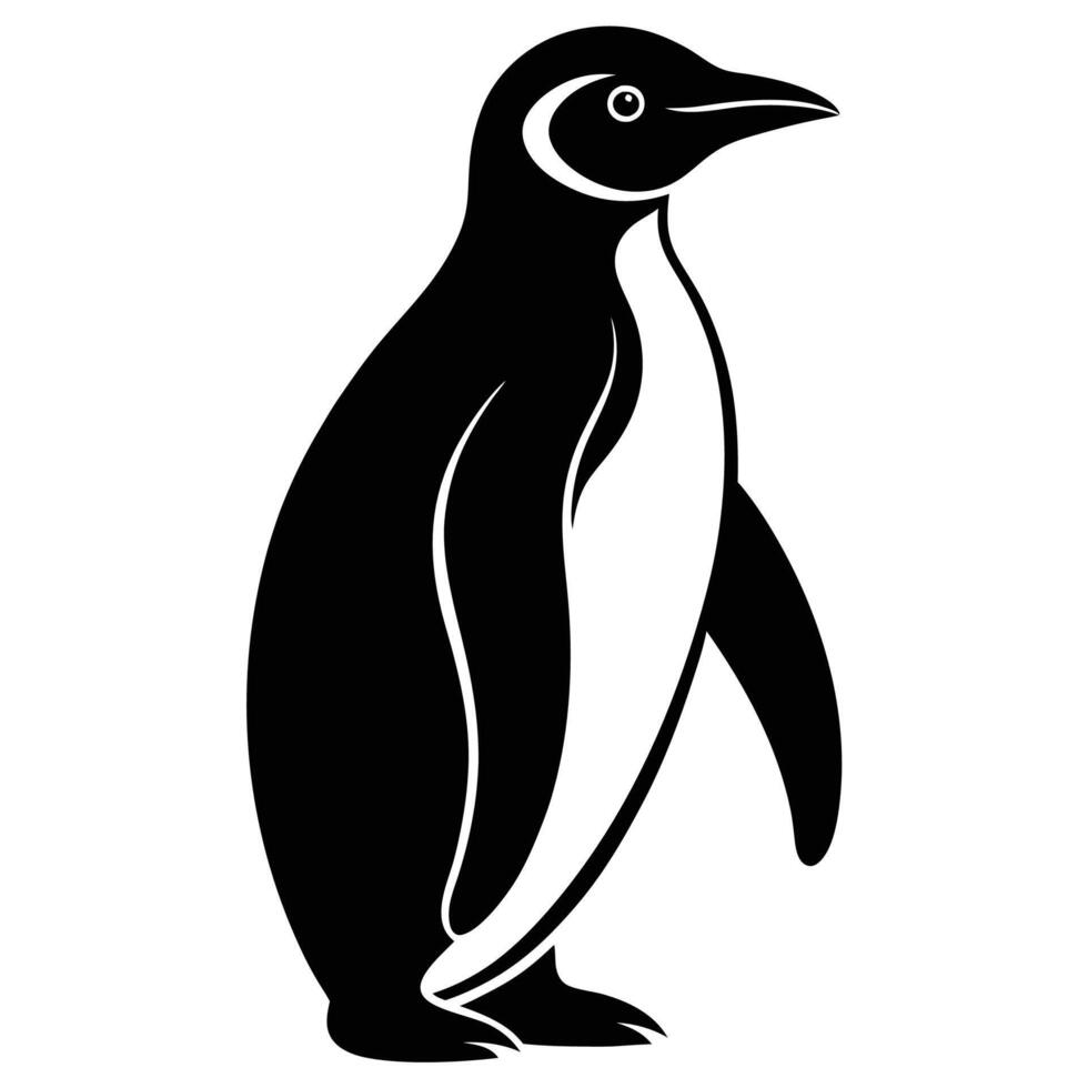 a penguin is standing in front of a white background vector