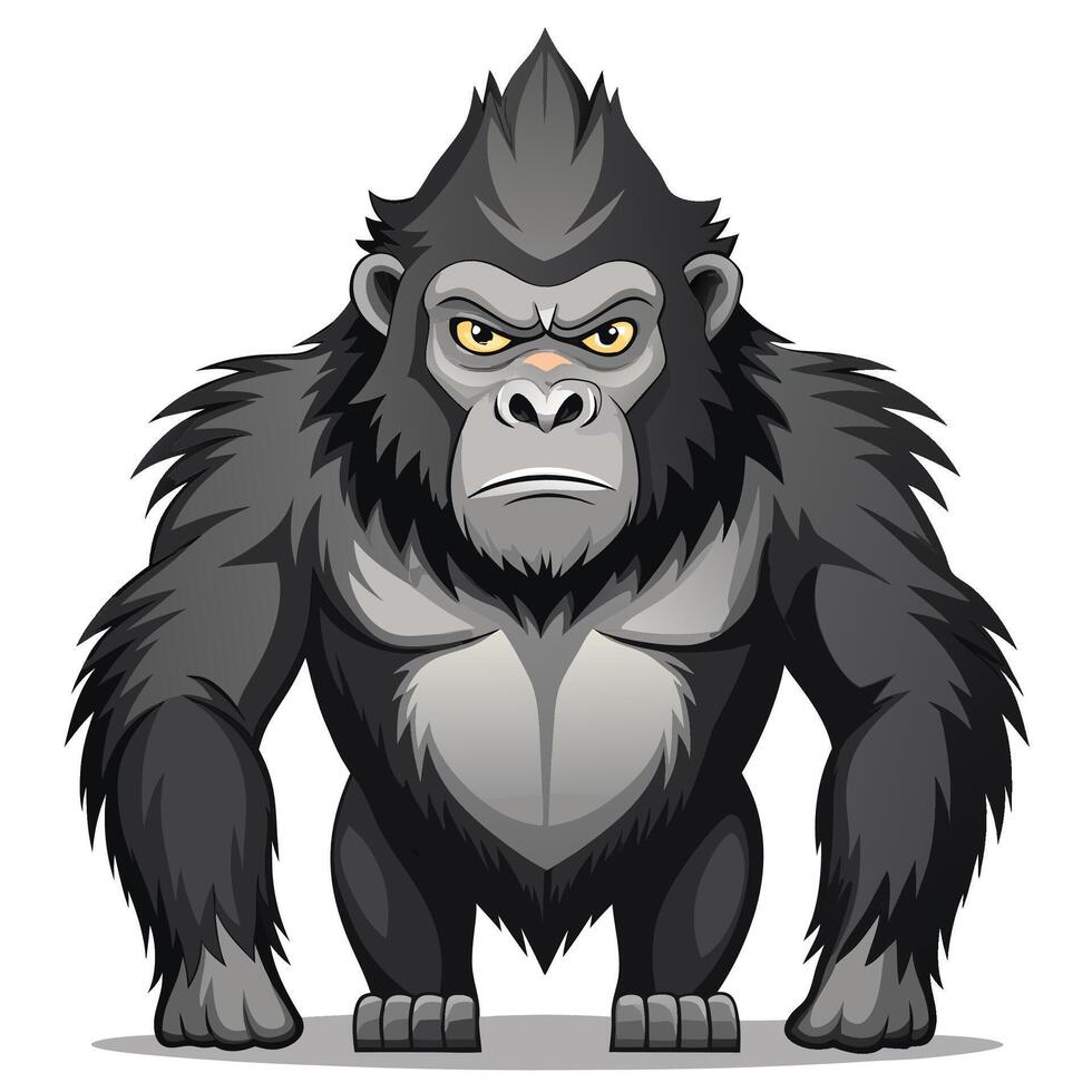 an angry gorilla cartoon character vector