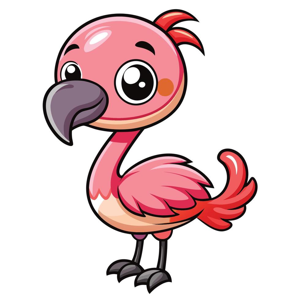 cartoon pink flamingo bird illustration 53948859 Vector Art