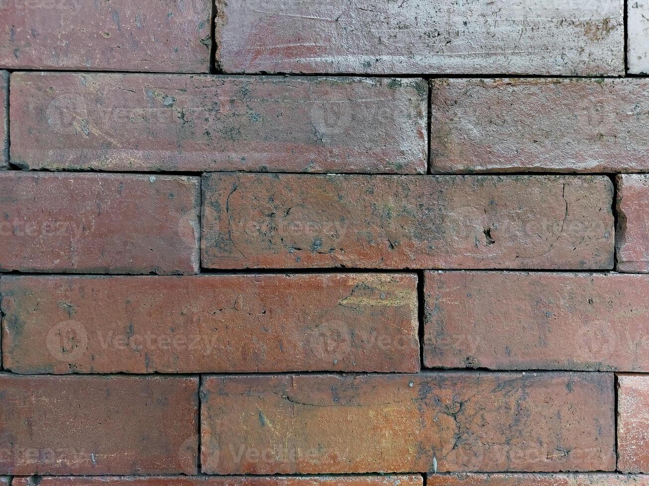 Textured Red Brick Wall photo