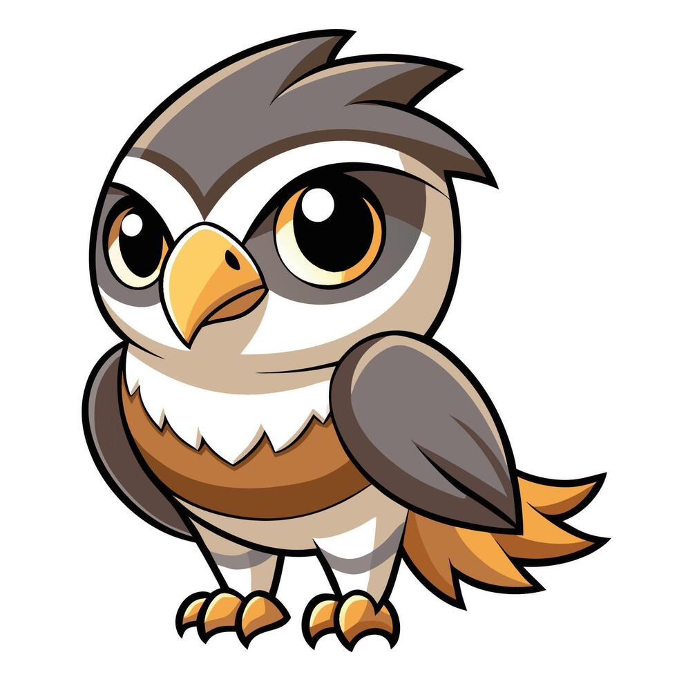 a cartoon owl with big eyes and a big beak vector