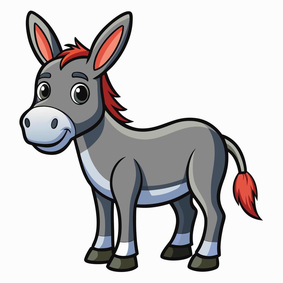 a cartoon donkey standing on a white background vector