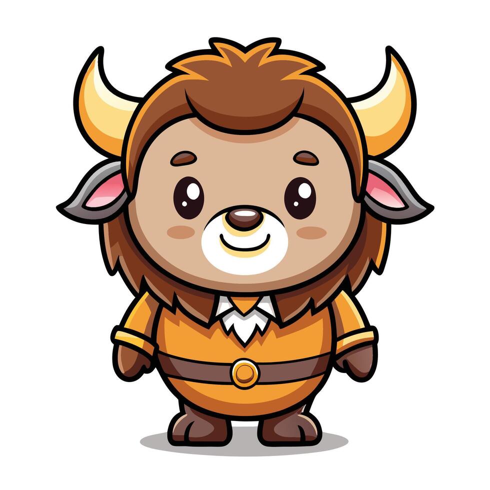 a cartoon character of a bull in a costume vector