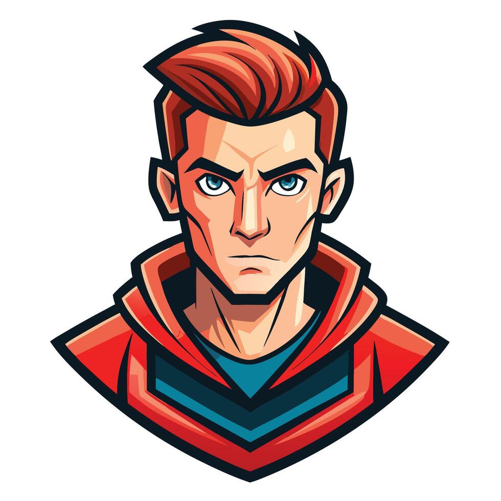 a cartoon man with red hair and a red hoodie vector